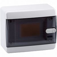 Распределительный шкаф OptiBox P, 6 мод., IP41, навесной, пластик, прозрачная черная дверь |  код. 145774 |  КЭАЗ